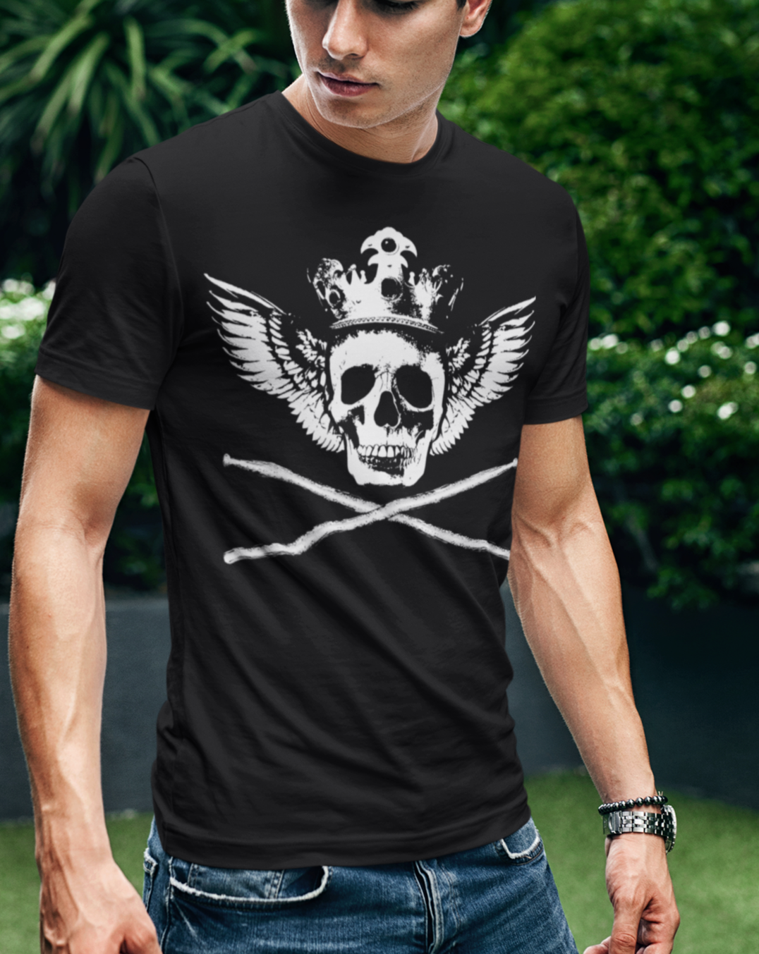 Drum Skull In The Dark T-Shirt