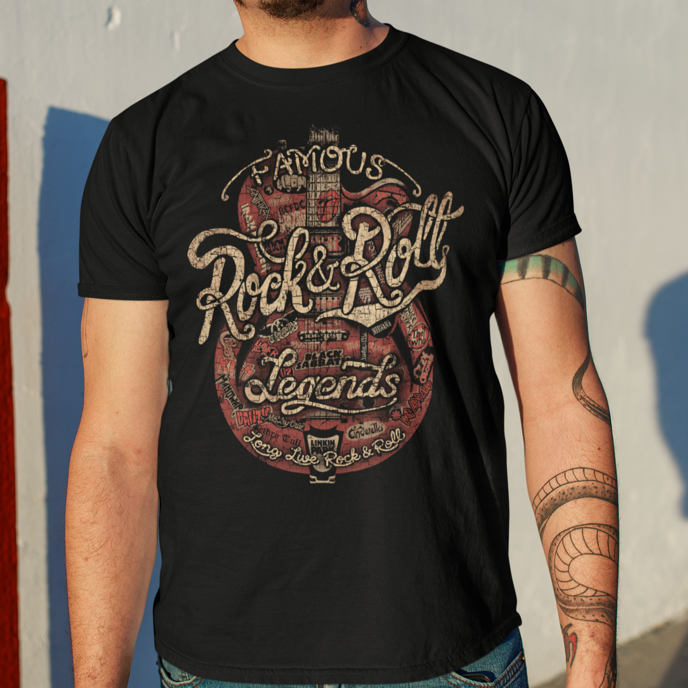 Rock & Roll Legends Script T-shirt