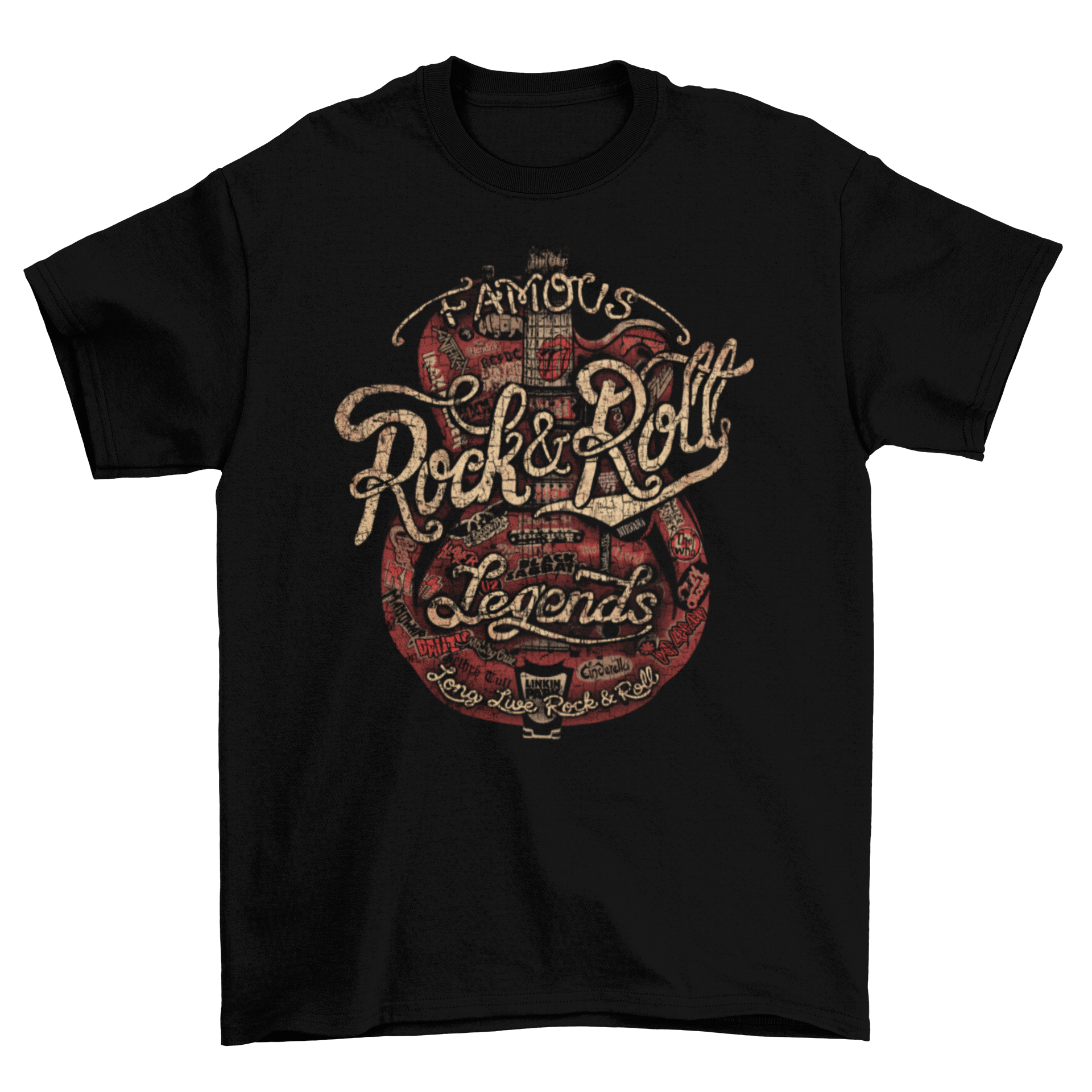 Rock & Roll Legends Script T-shirt