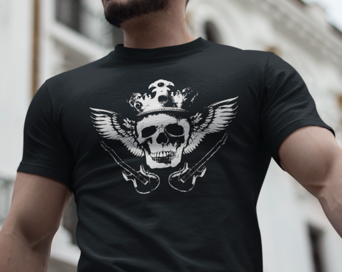 Skull In The Dark Music-Themed Graphic Tee for Band Lovers & Live Music Fans