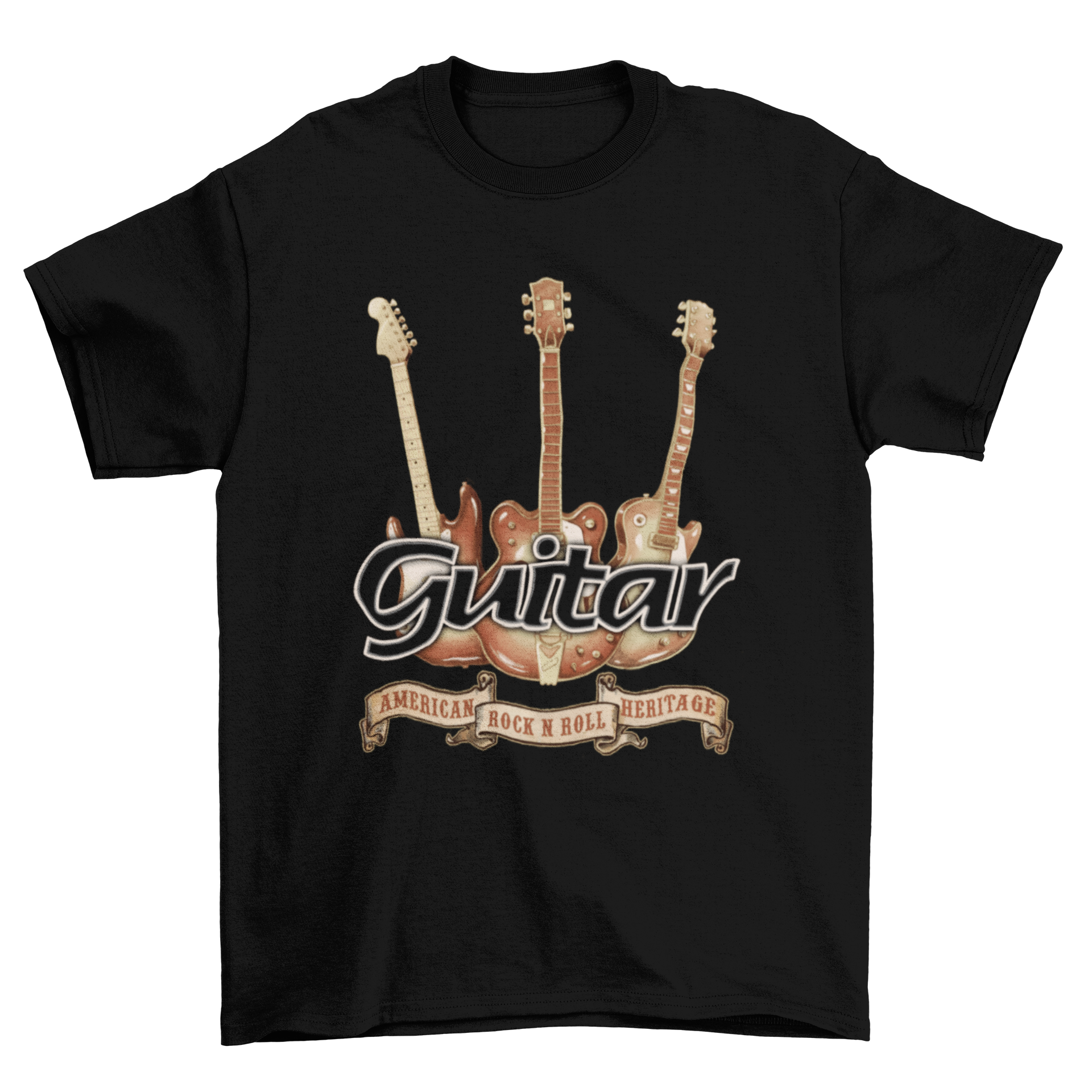 Guitar Ribbon Music and Band Tee