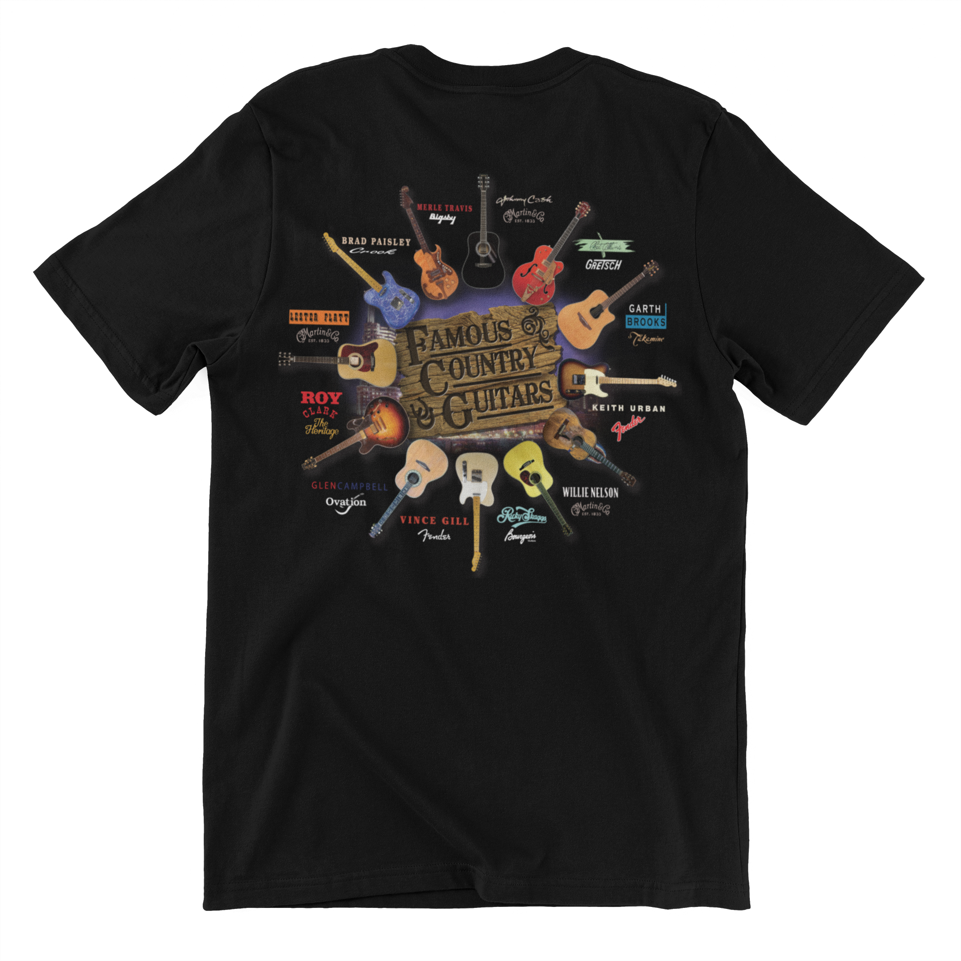 Famous Country Guitars Design T-Shirt